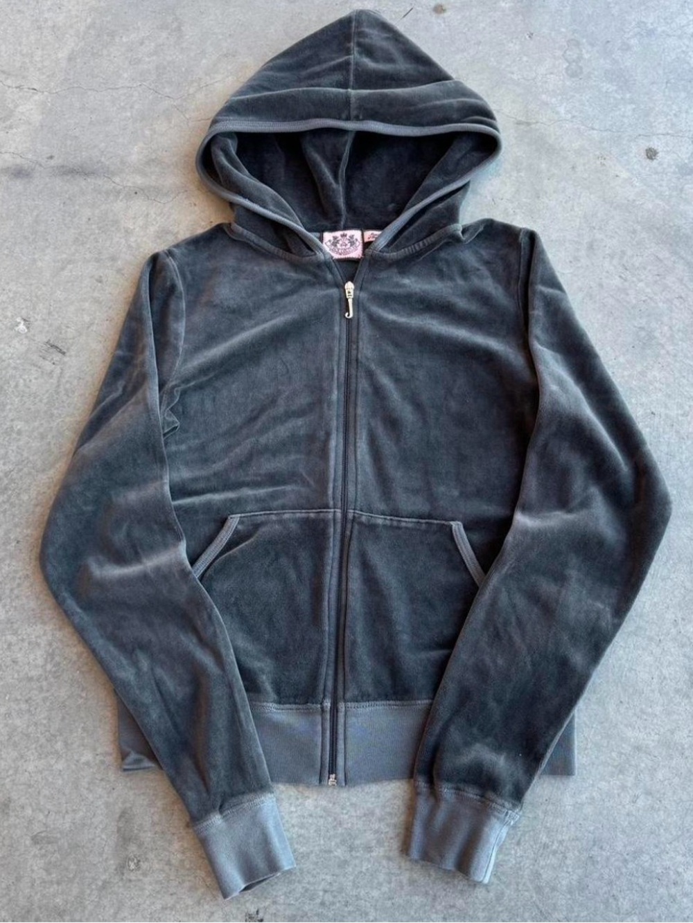 Juicy Couture Teal Velour Zip Hoodie